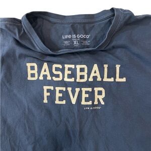 Life Is Good "Baseball Fever"  T-Shirt - Blue - Mens XL
